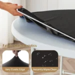 New 60-140cm Weding Round Table Cover Waterproof Case Dining Table Oil-Proof Elastic Tablecloth Fitted Wedding Decoration