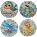 Diamond Painting Placemats Pattern Round Diamond Painting Table Mats Rhinestone Anti-slip Placemat for Home Decor – in a