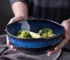 1 Pcs Bone China Bowl Tableware Blue Janpan Rice Soup Dinner Service Retro Ceramic Dinnerware Restaurant Home Kitchen