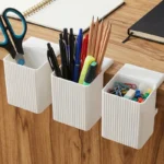 1-2Pcs High Capacity Clip-On Desk Edge Pen Holder Organizer Adjustable Clamping No Screw Easy Installation Pencil Holder