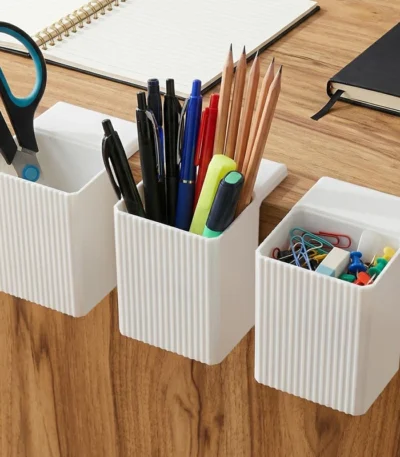 1-2Pcs High Capacity Clip-On Desk Edge Pen Holder Organizer Adjustable Clamping No Screw Easy Installation Pencil Holder