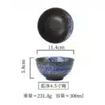 4.5inch Japanese Ceramic Rice Bowl Porcelain Dishes Pretty Restaurant Table Top items Soup Noodles Sauce Bowls Dinnerware