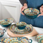 Retro Ceramic Dinner Plates Set Bohemia Style Food Plate Household Tableware Set Breakfast Plates Salad Soup Bowls Dinnerware - Image 2