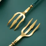 Elegant western dinnerware set with 4 pieces of 304 stainless steel spoon and fork on a table