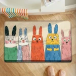 Cartoon Rabbit Bath Mat - Ultra Soft Cotton Velvet, Absorbent & Quick Dry, Non-Slip Backing, Cloud-Like Comfort for