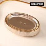 Rose gold ceramic wash bathroom Accessories set hotel bathroom wash Soap set dish lotion bottle mouth wash cup Toothbrush