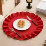 4PCS Cloth Napkins Round Placemat 100% Cotton Vintage Wedding Table Decoration Reusable for Kitchen Dinning Christmas Table
