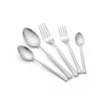 Stainless Steel Luxury Cutlery Aluminium Light Weight Handle Flatware Cutlery Spoon Fork Knife Dinnerware Set of 5 with Box