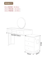Modern dressing table with mirror and two drawers in white painted finish for bedroom use