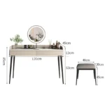 Goldoma Modern Minimalist Dresser with Stone Desktop and Makeup Table – top view