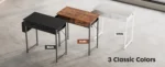 JHK Modern Office Computer Desk 32 Inch with Fabric Storage Drawers Space Side Bag Metal Frame Adjustable Feet For Home PC