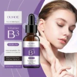 Hoygi Niacinamide Serum dropper tip with serum bead, macro shot.