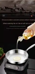 316 Stainless Steel Deep Fryer Non Stick Frying Pan Cooking Steak Kitchen Cookware Gas Stove Induction Cooker Universal Milk