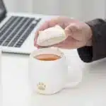Creative Cartoon Black/White Lucky Cat With Cover Filter Tea Water Separation Office Cup Household Gifts Personal Mug, 1Pc