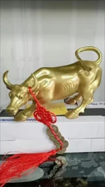 Feng Shui Mascot Copper Bull Wall Street Cattle Sculpture Cow Statue Office Decor Crafts Gift
