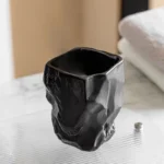 Rock Shape Mouthwash Mug Ceramic Toothbrush Cup Storage Tray Portable Travel Toothbrush Mug Vanity Sink Bathroom Accessories