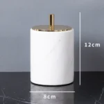 Minimalist Volakas White Natural Marble Set for Bathroom Luxury Soap Dispenser Toothbrush Holder Tray Bathroom Set