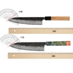 Damascus Steel Japanese Kitchen Knife, PRO Chef Knife, Handmade – close-up detail