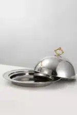 Big Dinner Dessert Plate with Lid Salad Plate Dinnerware seafood lobster Serving Dish Round Plate with Dome Cover Steak tray