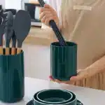 Ceramic Storage Canister Nordic Kitchen Utensil Holder for Spoons Spatulas Cooking Tools Organizer – close-up detail