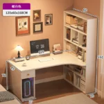 Large Computer Desk Bookshelf Corner Desks Home Desktop Computer Table L-shaped Long Writing Desks Double E-sports Gaming
