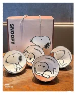 Snoopy 4 Pieces Ceramic Bowl Set 2025 New Style Under Glaze Color Cute Cartoon Pattern Home Noodle Rice Tableware For Kids