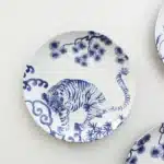 Chinese Painted Auspicious Animals Dessert Plates Vintage Blue and White Underglaze Ceramic Dinner Plate Afternoon Tea