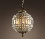 Vintage Crystal Pendant Light Luxury Copper Chandelier for Living Room Villa Dining Room Home Decoration Hanging Lamp
