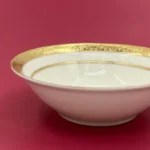 Luxurious disc relief inlaid with golden beef steak plate, palace style bone porcelain, European style gold edged tableware