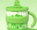 Insulated coffee mug with lucky coriander pattern, stainless steel travel mug 450ml