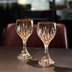 European high-end gold unleaded glass wine glass household thickened hand-made crystal glass goblets wine glasses – top view
