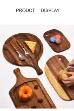 HEMU-Acacia Wood Bread Board, Wood Chopping Board, Western Style, Pizza, Sushi, Cutting Board, Cheese, Steak Tray, Wooden