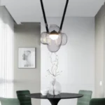 Italy New Designer Luxury Glass LED Pendant Lamp Living Room Bedroom Bar Restaurant Leather Chandelier Interiordecor