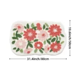 Creative Flower Bath Mat Home Bathroom Decoration Rug Thickened Flocking Super Fiber Carpet Absorbent Foot Mat Anti-slip