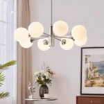 Nordic Designer Multi Head Glass Led Chandelier for Bedroom Living Room Dining Room Decoration Lighting Fixtures Hanging