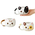 Creative 3D Embossed Ceramic Cat Teamug Office Cute Animal Ceramic Coffee Mug 430ml Milk Drink Cup Drinkware Home Decoration