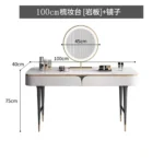 Goldoma Modern Vanity Table with Mirror and Stool – close-up detail