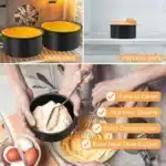 Non Stick Pizza Pan Set for Air Fryer and Oven Cooking Round Cake Baking Pan for Desserts Pizza and More Kitchen Bakeware
