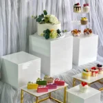 8 Pieces Big Size Acrylic Cube Display Box Riser Buffet Food Dessert Cake Cookie Stand, Riser for Food Cosmetics  Gifts Catering