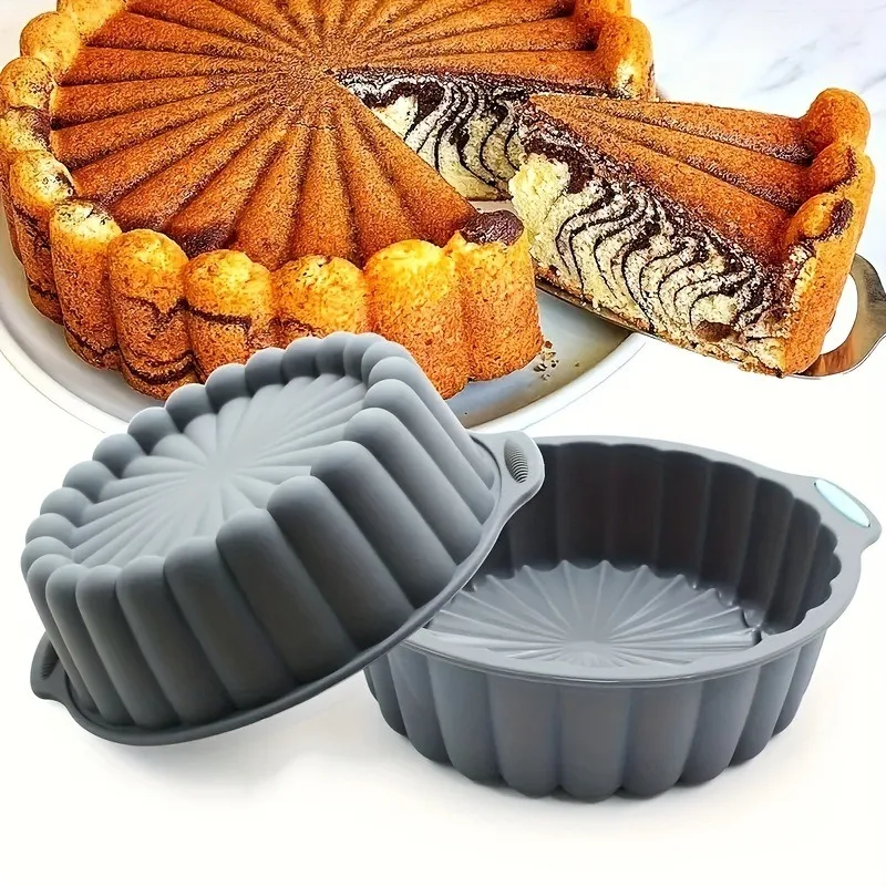 Sdd614c6655a142ad8db06270783fb766Y.webp Silicone Cake Molds Non-Stick 3D Spiral Pattern Oven Baking Pan Heat Resistant Jelly Cake Bread Muffin Mold Kitchen Bakeware - Image 1