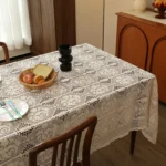 Rectangular Hollow Out Knitted Tablecloth Rural Retro Cotton Thread Crochet Dining Table Cover Lace Tea Table Cloth Table