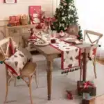 Christmas Table Runner Christmas Decoration Tablecloth Table Setting Dining Vintage Wedding Family Party Placemat Table