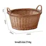 Large Size Wicker Laundry Basket Dirty Clothes Storage Basket Household Toy Weaving Box Japanese Style Pure Color Closet