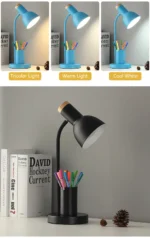 Nordic Creative Table Lamp Fashion Pen Holder Art Simple LED Lights/Office Eye Protection Reading&Living Room Bedroom