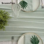 2 -10 Meters Cotton Table Runner Retro Textured Gauze Cloth Vintage Linen for Dining Weddings Party Christmas Decoration