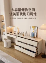 White modern dresser with 6 drawers – minimalist solid wood bedroom storage furniture