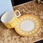 Crystal Swan Espresso Cup and Saucer Tea Set High Value Gift Box for Housewarming Present Luxury Tableware Cups and Mugs