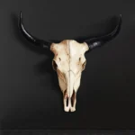 Creative 3D Longhorn Cow Skull Head Ornament Wall Hanging Resin Animal Statue Crafts Home Office Decor Retro Bull Skull