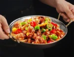 304 stainless steel Spanish seafood rice pot Commercial crayfish plate Flat bottom stewed rice pot Double ear frying pan