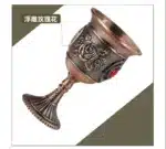 European Gemstone Rose Metal High Footed Wine Cup Wedding Toast Cup Household Wine Glass Holiday Gift – side view
